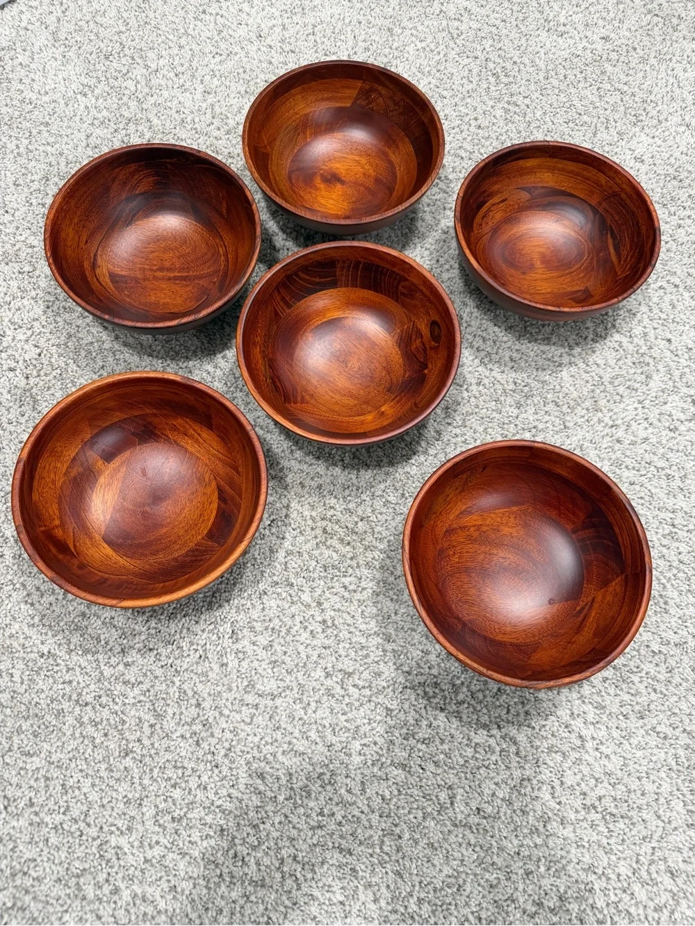 Rustic Brown Wood Salad Bowls